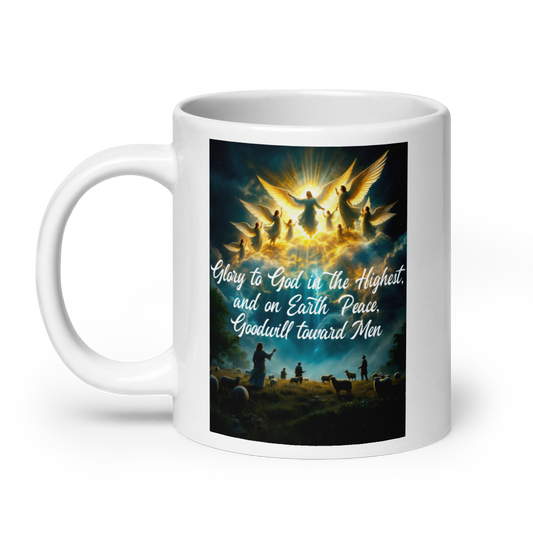 White Glossy Scripture Mug - Glory to GOD